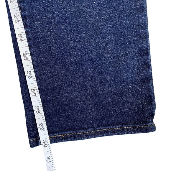 Levi’s Wmns Sz 28x32 505 Straight Leg Dark Wash Jeans w Faux-Flap Pockets Casual - Picture 15 of 16